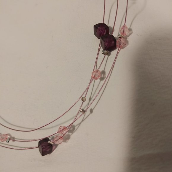 Purple Crystal Necklace & Earrings Set - Picture 3 of 4